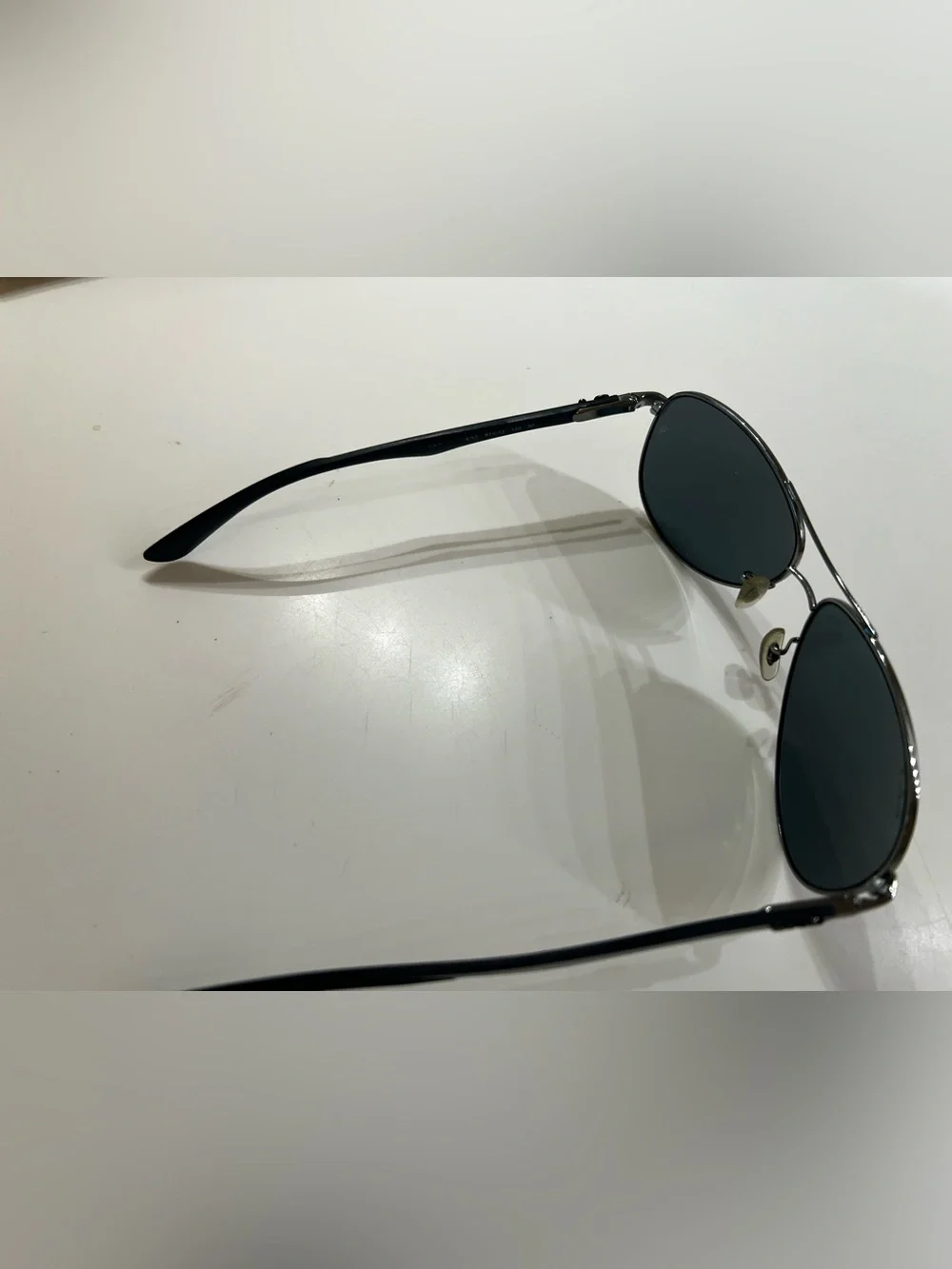 RAY-BAN AVIATOR MIRROR SUNGLASSES. GUNMETAL FRAME CUSTOM FIBRE LIKE NEW